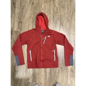 The North Face Hoodie Mens Medium Red Canyonlands Full Zip Fleece Jacket